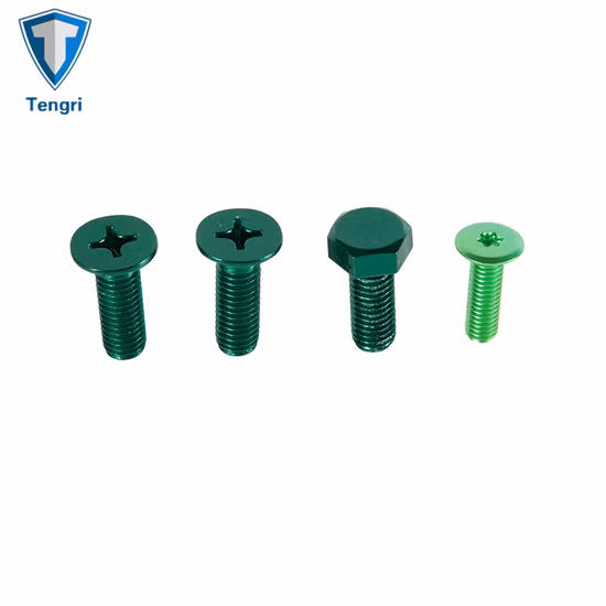 Alluminio anodizzato 7075 Elementi di fissaggio Rivetto cavo Viti a testa piatta con esagono incassato Bulloni esagonali Dado esagonale Rondelle piatte Vite a testa zigrinata Bullone a brugola per l'industria chimica in magazzino